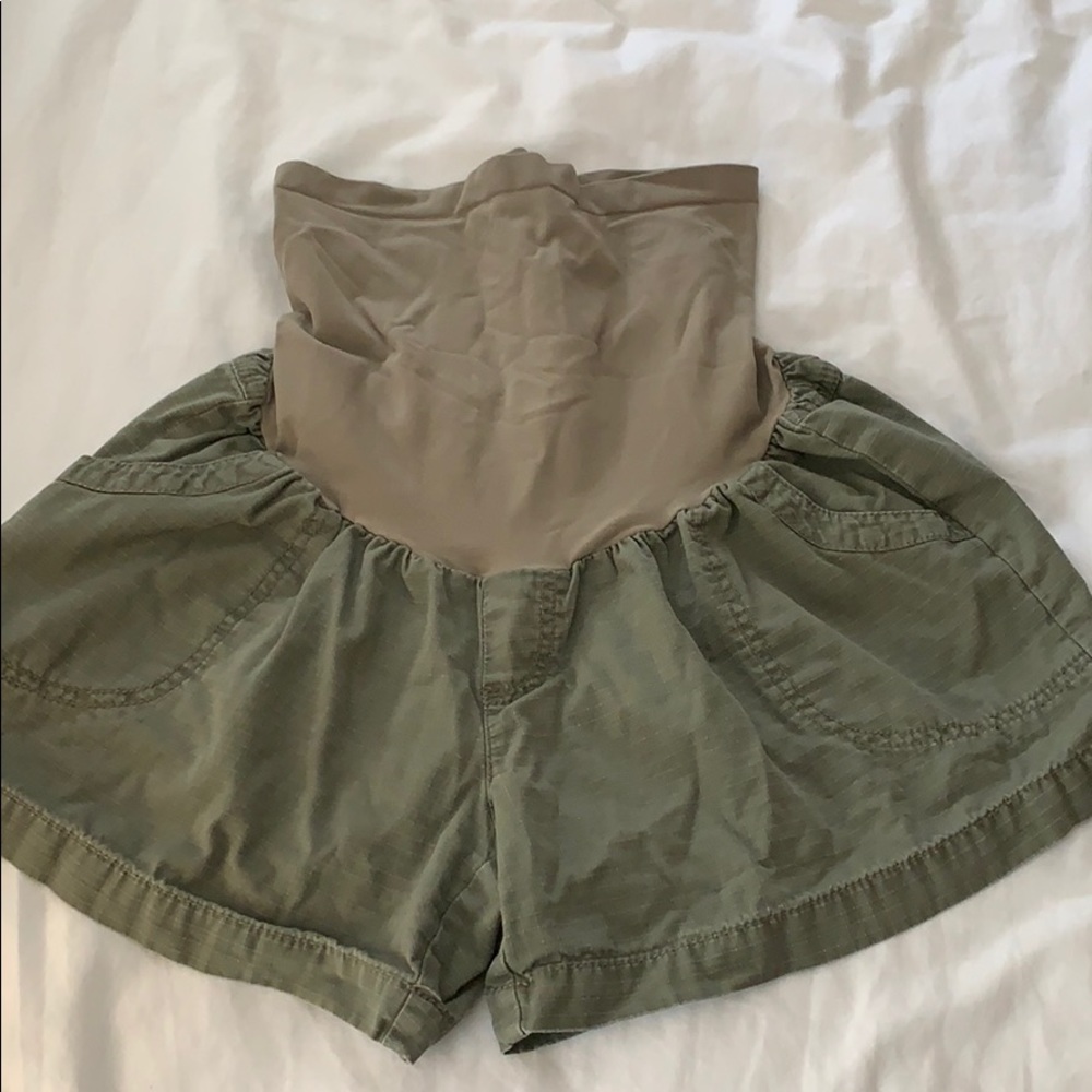 Army Green Motherhood MATERNITY Shorts - Large